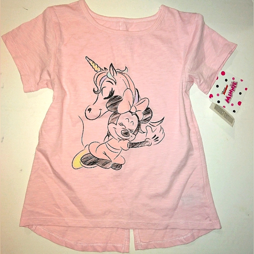☆NWT☆Adorable Disney MINNIE MOUSE Pink Short Sleeve Top☆Toddler 5T